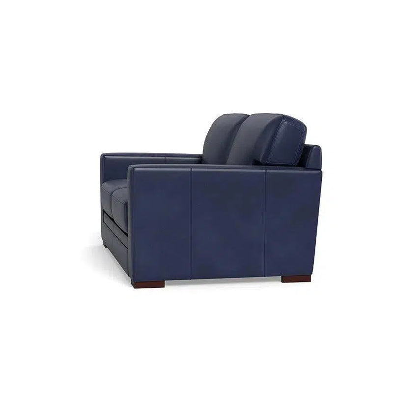 Waverly Modern Leather Loveseat With Track Arms Sofas & Loveseats LOOMLAN By Uptown Sebastian