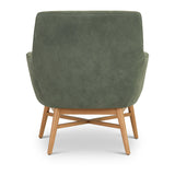 Modern Nubuck Leather Accent Chair Swell For Living Room-Accent Chairs-One For Victory-LOOMLAN