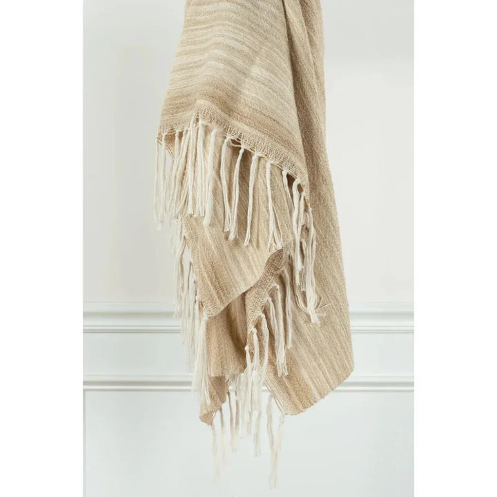 Modern Outdoor Throw Blanket for Patio-Outdoor Blankets-LOOMLAN-Multi- Sand To Dark Beige-LOOMLAN