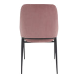 Modern Pink Velvet Dining Chair Set of 2-Dining Chairs-Moe's Home-LOOMLAN