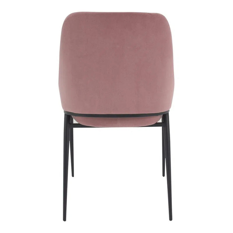 Modern Pink Velvet Dining Chair Set of 2-Dining Chairs-Moe's Home-LOOMLAN