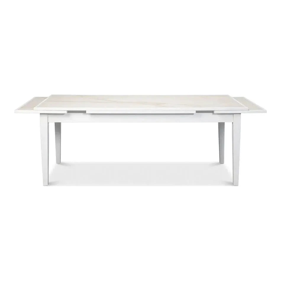 Modern White Extension Dining Table Seats 10 People