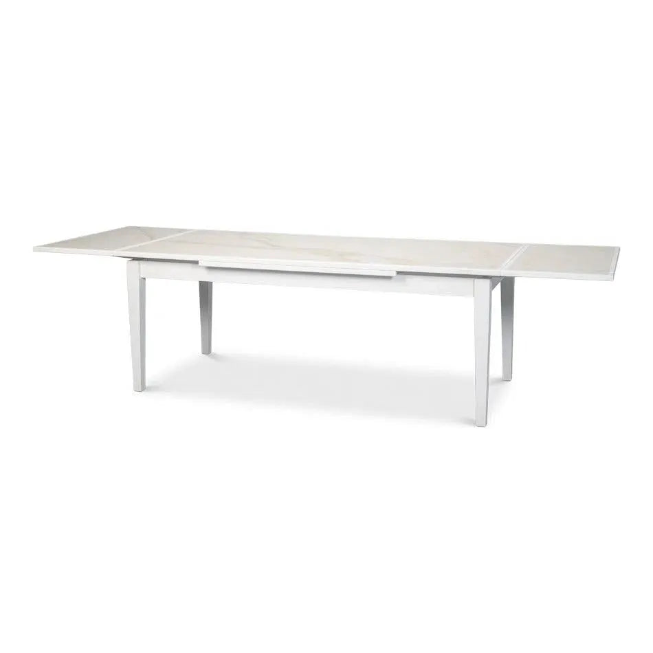 Modern White Extension Dining Table Seats 10 People