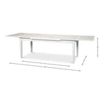 Modern White Extension Dining Table Seats 10 People