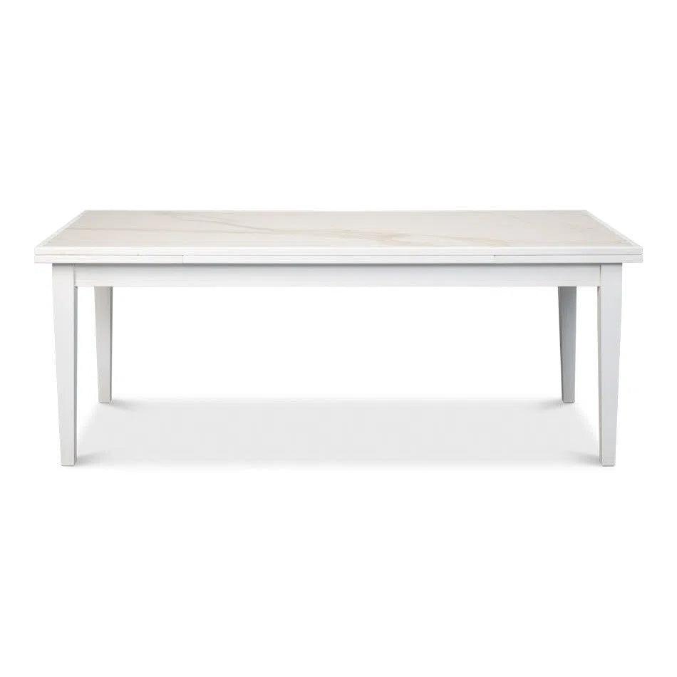 Modern White Extension Dining Table Seats 10 People