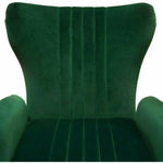 Modern Wingback Armchair Green Velvet