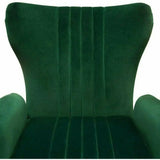 Modern Wingback Armchair Green Velvet