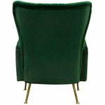 Modern Wingback Armchair Green Velvet