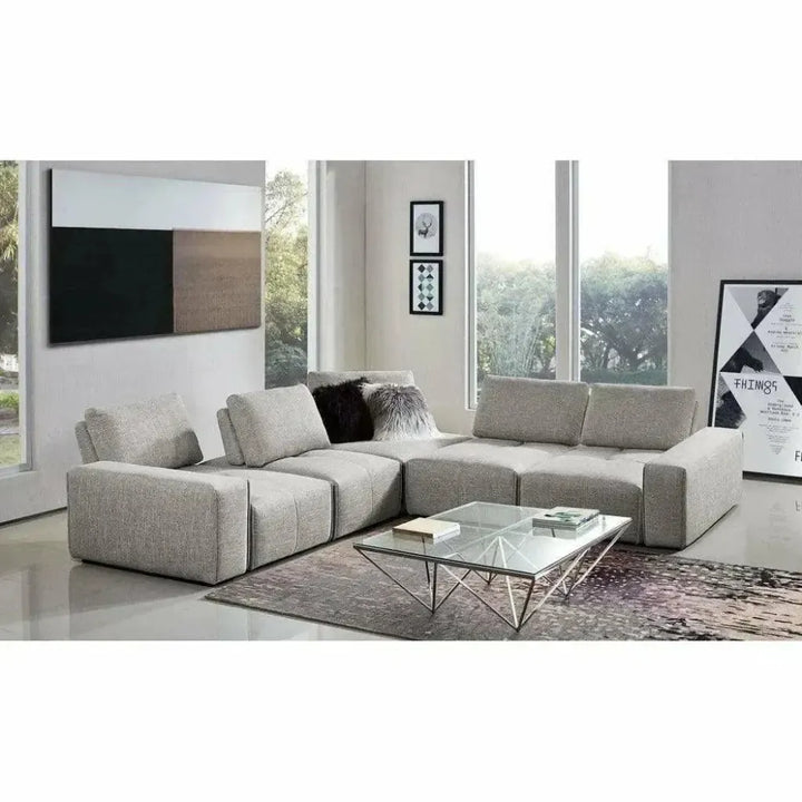 Modular 1-Seater Adjustable Backrest in Light Grey-Modular Components-Diamond Sofa-LOOMLAN