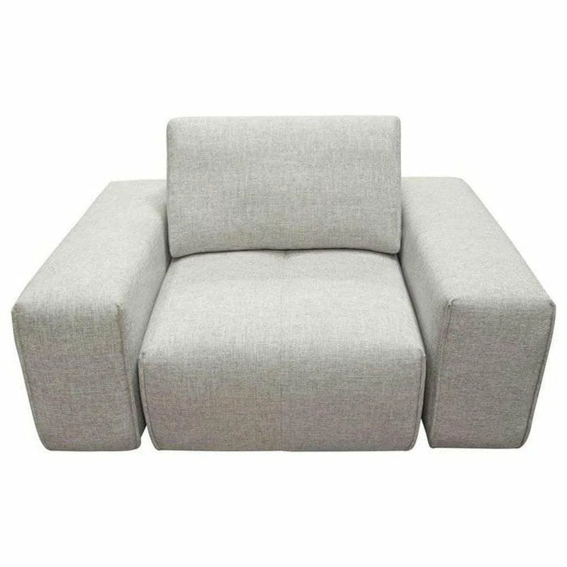 Modular 1-Seater with Adjustable Backrest in Light Grey Fabric Modular Sofas LOOMLAN By Diamond Sofa