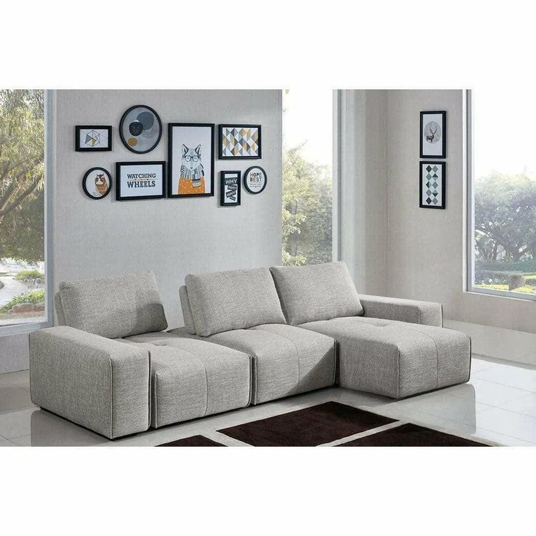 Modular 3-Seater Chaise Sectional Adjustable Backrest