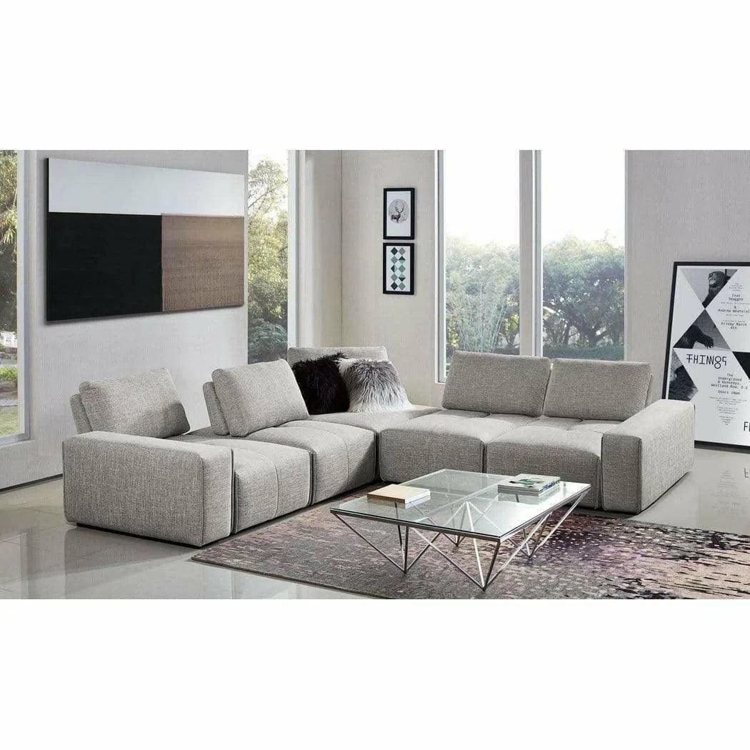 Modular 3-Seater Chaise Sectional Adjustable Backrest