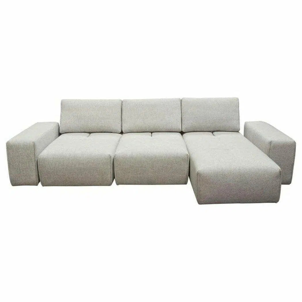 Modular 3-Seater Chaise Sectional Adjustable Backrest