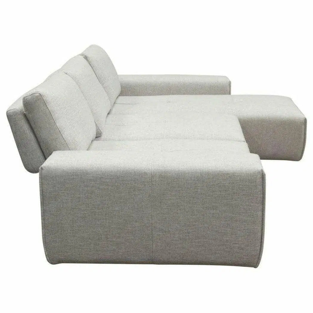 Modular 3-Seater Chaise Sectional Adjustable Backrest