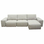 Modular 3-Seater Chaise Sectional Adjustable Backrest