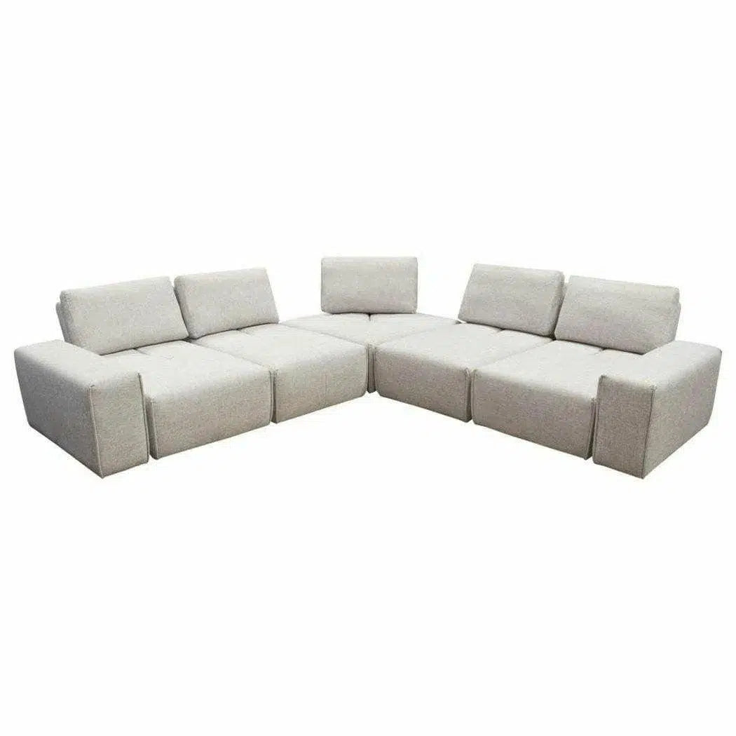 Modular 5-Seater Corner Sectional Adjustable Backrest