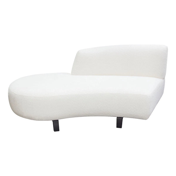 Modular Armless Curved Back White Boucle Sherpa Left Chaise Modular Components LOOMLAN By Diamond Sofa