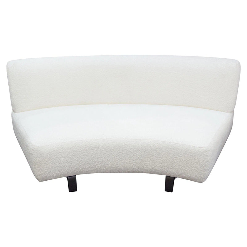 Modular Armless Curved Back White Boucle Sherpa Loveseat Modular Components LOOMLAN By Diamond Sofa