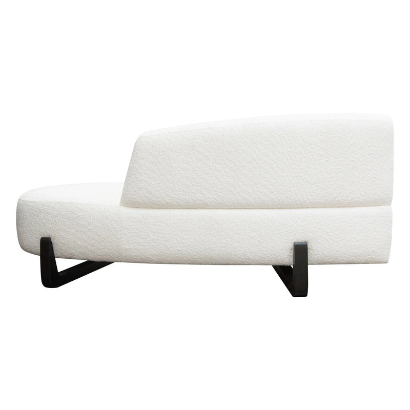 Modular Armless Curved Back White Boucle Sherpa Right Chaise Modular Components LOOMLAN By Diamond Sofa