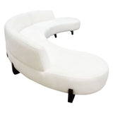 Modular Armless Curved Back White Boucle Sofa Chaise 3PC Set Modular Sofas LOOMLAN By Diamond Sofa