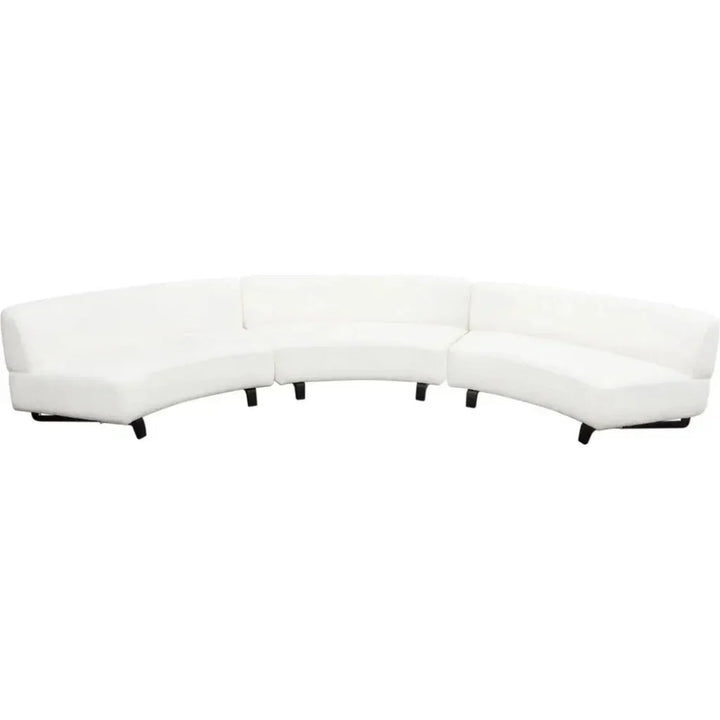 Modular Curved Back White Boucle Sherpa Sofa 3PC Set-Modular Sofas-Diamond Sofa-LOOMLAN
