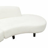 Modular Curved Back White Boucle Sherpa Sofa Chaise 2PC Set Modular Sofas LOOMLAN By Diamond Sofa