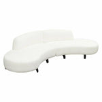 Modular Curved Back White Boucle Sofa Chaise 2PC Set