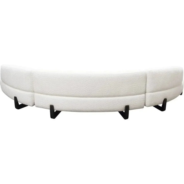 Modular Curved Back White Boucle Sofa Chaise 3PC Set-Modular Sofas-Diamond Sofa-LOOMLAN