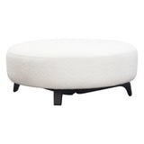 Modular Round White Boucle Sherpa Ottoman Table Modular Components LOOMLAN By Diamond Sofa