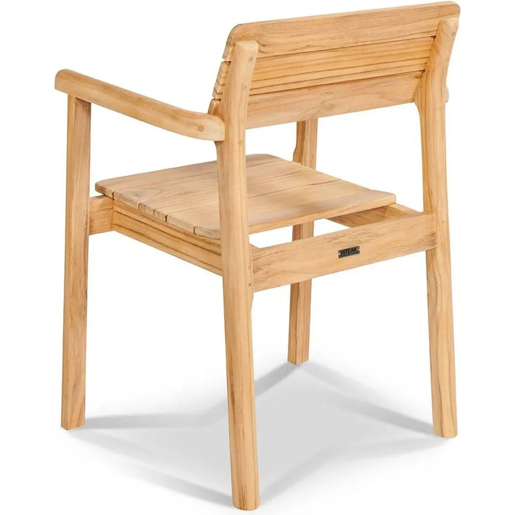 Modurn Teak Outdoor Dining Stacking Armchair 4PC