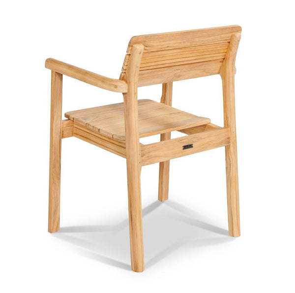 Modurn Teak Outdoor Dining Stacking Armchair (Set of 4)-Outdoor Dining Chairs-HiTeak-LOOMLAN