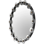 Moira Mirror Glass Details Black Round Wall Mirror