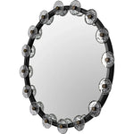 Moira Mirror Glass Details Black Round Wall Mirror