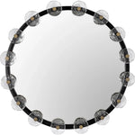 Moira Mirror Glass Details Black Round Wall Mirror