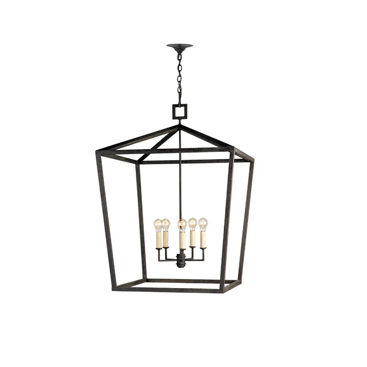 Mole Black Denison Black Large Lantern - LOOMLAN - Currey & Co - Pendants