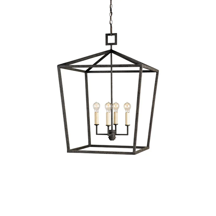 Mole Black Denison Black Large Lantern - LOOMLAN - Currey & Co - Pendants