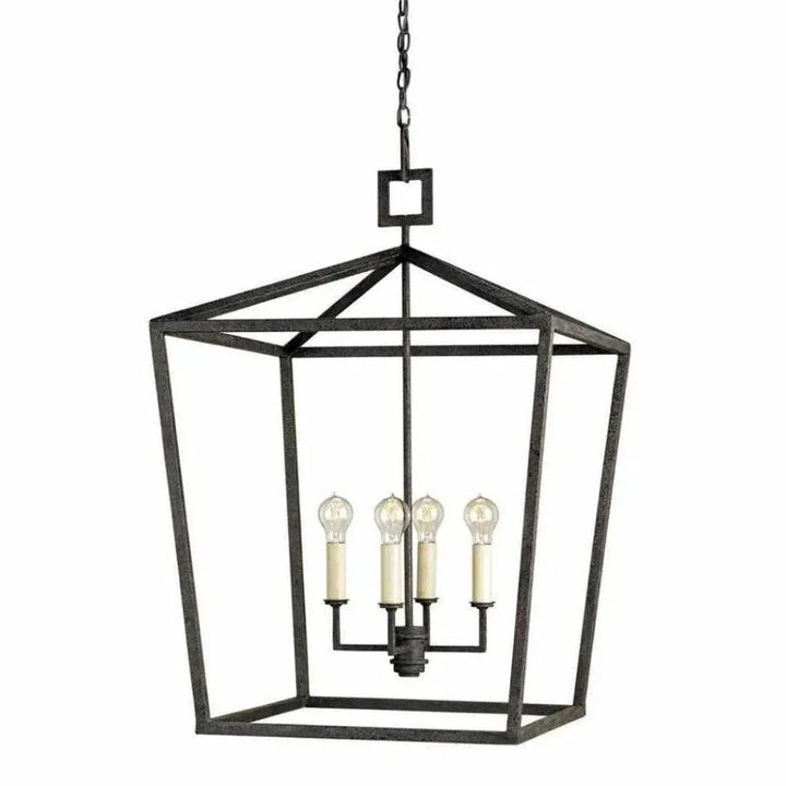 Mole Black Denison Black Large Lantern - LOOMLAN - Currey & Co - Pendants