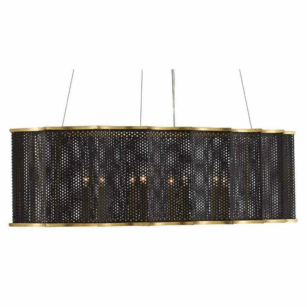 Mole Black Gold Leaf Nightwood Chandelier