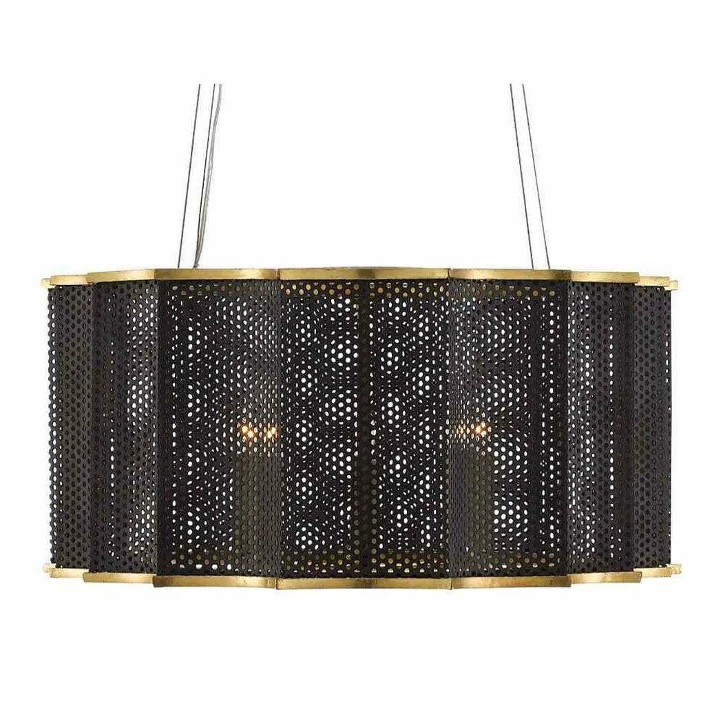 Mole Black Gold Leaf Nightwood Chandelier