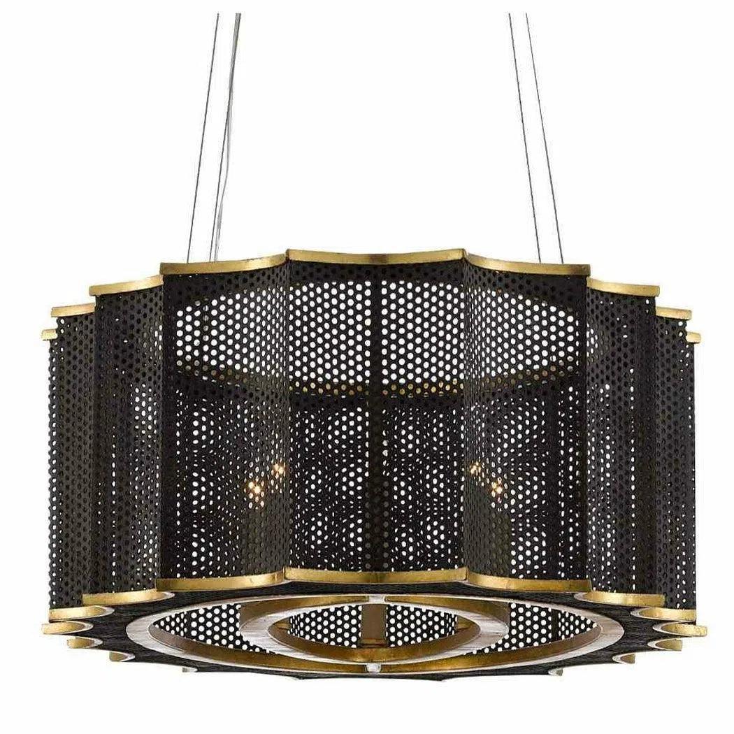 Mole Black Gold Leaf Nightwood Chandelier