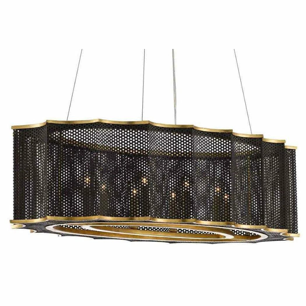 Mole Black Gold Leaf Nightwood Chandelier