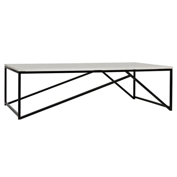 Molimo Marble Top Rectangular Coffee Table - LOOMLAN - Noir - Coffee Tables