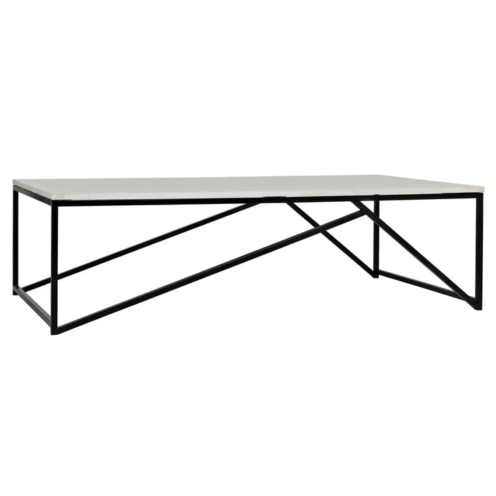 Molimo Marble Top Rectangular Coffee Table - LOOMLAN - Noir - Coffee Tables