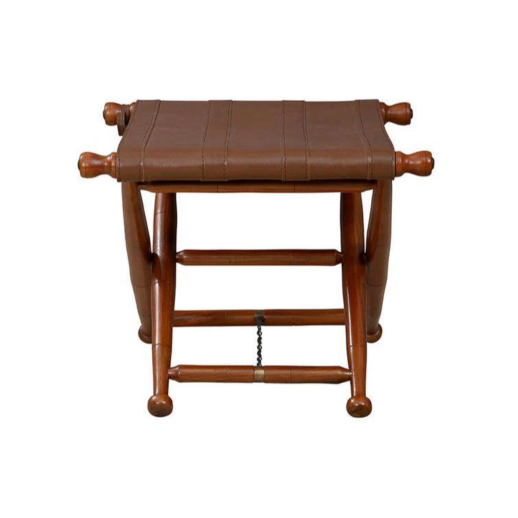 Mombasa Leather Upholstered Folding Stool