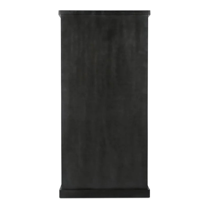 Mona Black Solid Wood With Sliding Doors Tall Cabinet - LOOMLAN - Moe's Home - Accent Cabinets