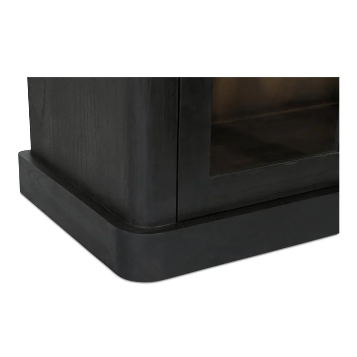 Mona Black Solid Wood With Sliding Doors Tall Cabinet - LOOMLAN - Moe's Home - Accent Cabinets