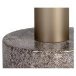 Monaco Marble Based Wooden Round End Table