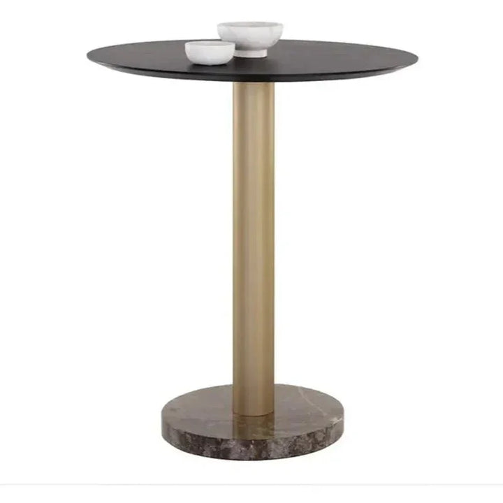 Monaco Wood Topped Round Bar Table - LOOMLAN - SUNPAN - Bar Tables
