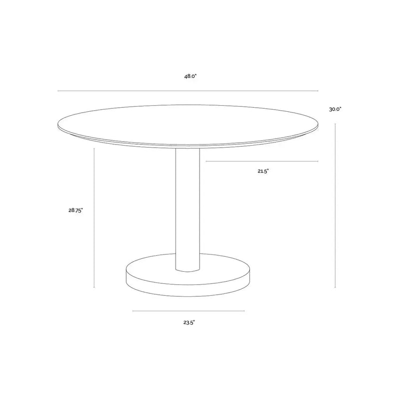 Monaco Wood Toppen Round Dining Table-Dining Tables-SUNPAN-LOOMLAN