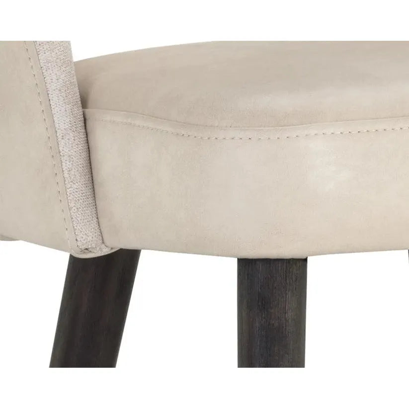 Monae Leather Chic Barrel Counter Stool